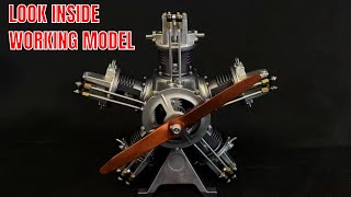 Building a Look Inside 5 cylinder workable radial engine metal model Kit from Teching