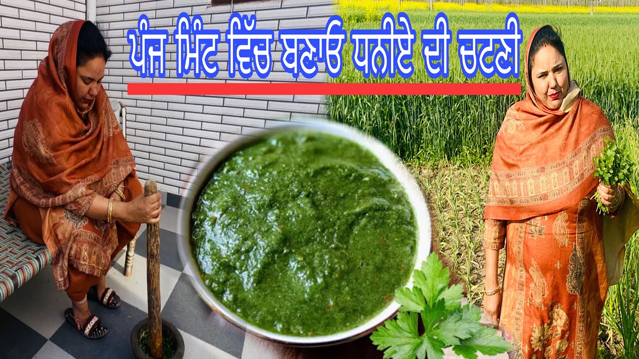 How To Make Corrinder Chutney😎ਪੰਜ ਮਿੰਟ ਵਿੱਚ Dish ਤਿਆਰ✅Sarbjit Vloger📸🙏❤️
