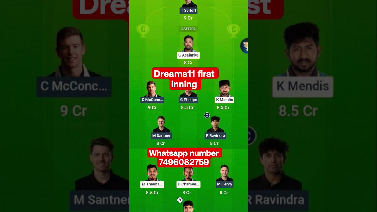 SL 🆚 NZ Dreams11 first inning to day match 