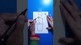 How to draw easy cactus plant #shorts #viral #cactus #plants #drawing #flowers @learntomakewithsam