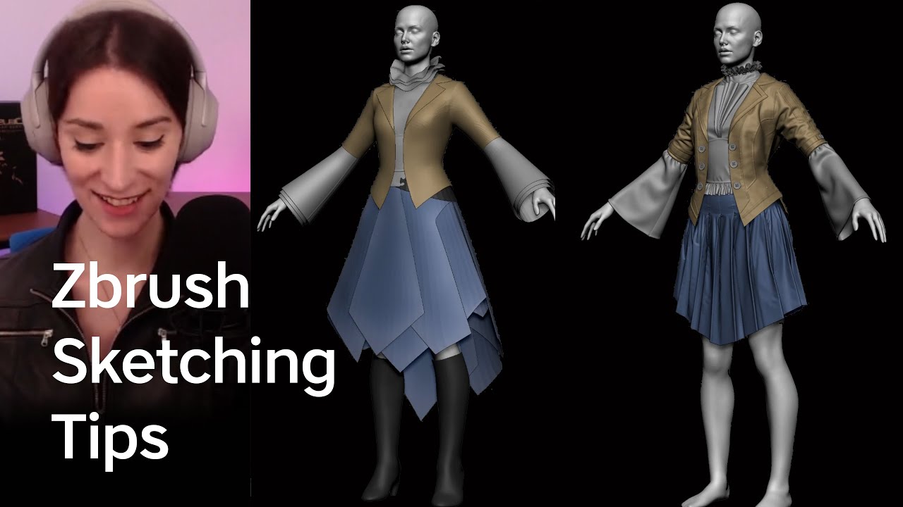 how to sculpt clothes on a zbrush model
