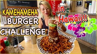 8LB KAMEHAMEHA BURGER CHALLENGE in Hawaii!!! Honolulu Burger Co. #RainaisCrazy