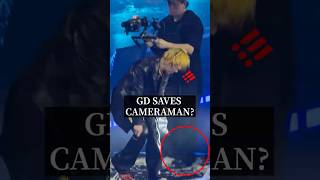 G-Dragons quick gesture may have saved a cameraman from a 2-meter fall