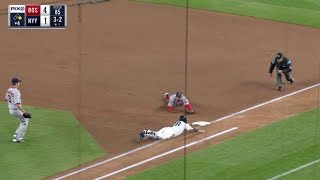 Didi gregorius slides head-first into first base, barely beating deven
marrero to the bag for an infield single check out
http://mlb.com/video more! abou...