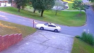 Car smashes mailbox (Security Camera Footage)