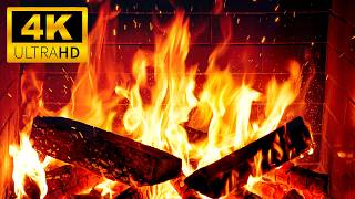 🔥Relaxing Fireplace at Night with Crackling Fire Sounds🔥Cozy Fireplace 4K ULTRA HD & Burning Logs