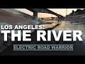 Riding along The Los Angeles River - Catastrophic Flood control channel on fast Electric MTB