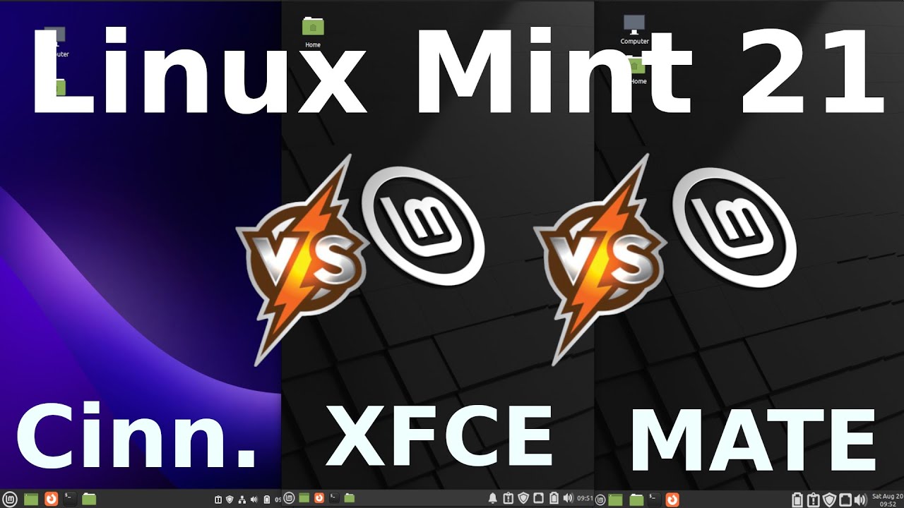 Linux Mint 21: (Cinn.) vs (XFCE) vs (MATE) - YouTube