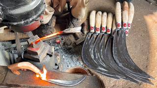 Hand Forging Ancient Agricultural Tool Sickles | Blacksmith Tool Fabrication Using Power Hammer