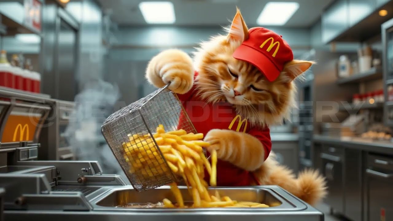 Cat Lands Job at McDonald's