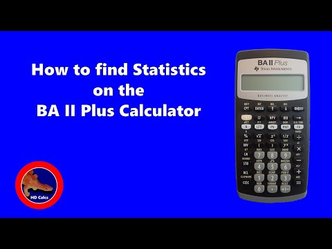 How to find Standard Deviation and other Statistics on the BA II Financial Plus Calculator