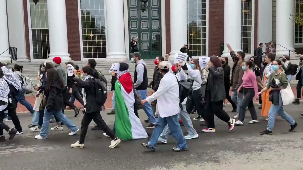 Student protest on Harvard Business School campus. 10/18/2023