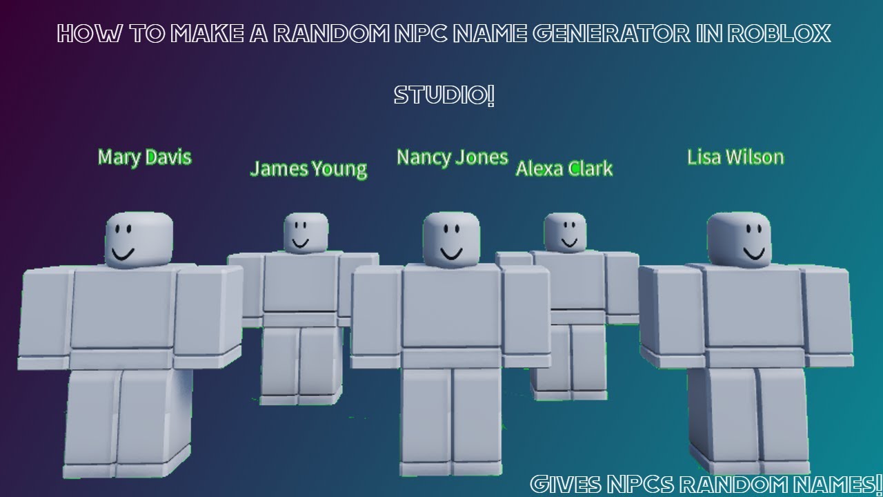 NPC Name Generator Roblox - Đây là một công cụ tuyệt vời để giúp bạn đặt tên cho các nhân vật phiên bản chính thức của Roblox. Với nhiều lời khuyên về đặt tên NPC của game, từ nặng nề đến vui tươi, công cụ sẽ giúp bạn tạo ra những tên đặc biệt và độc đáo cho nhân vật của bạn.