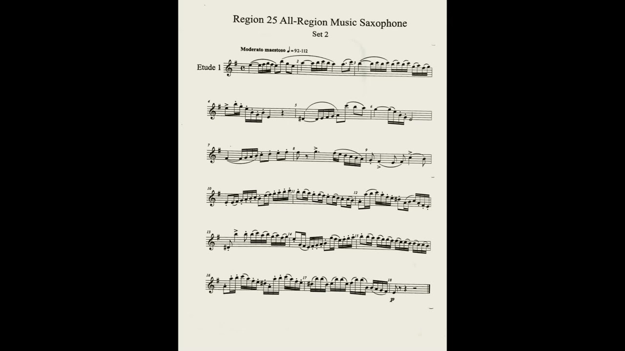 Texas Middle School Region 25 All-Region Saxophone Etude 1- 112 BPM