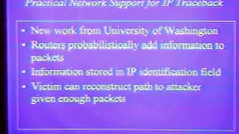 2000-02-18 CERIAS - Tracing Denial-of-Service Attacks; or why we may never know who attacked Yaho...