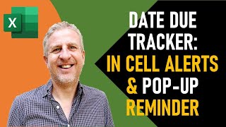 Due Date Pop-up Alert in Excel | Date Due Tracker  - Formula \& Due Date Color Change Notifications