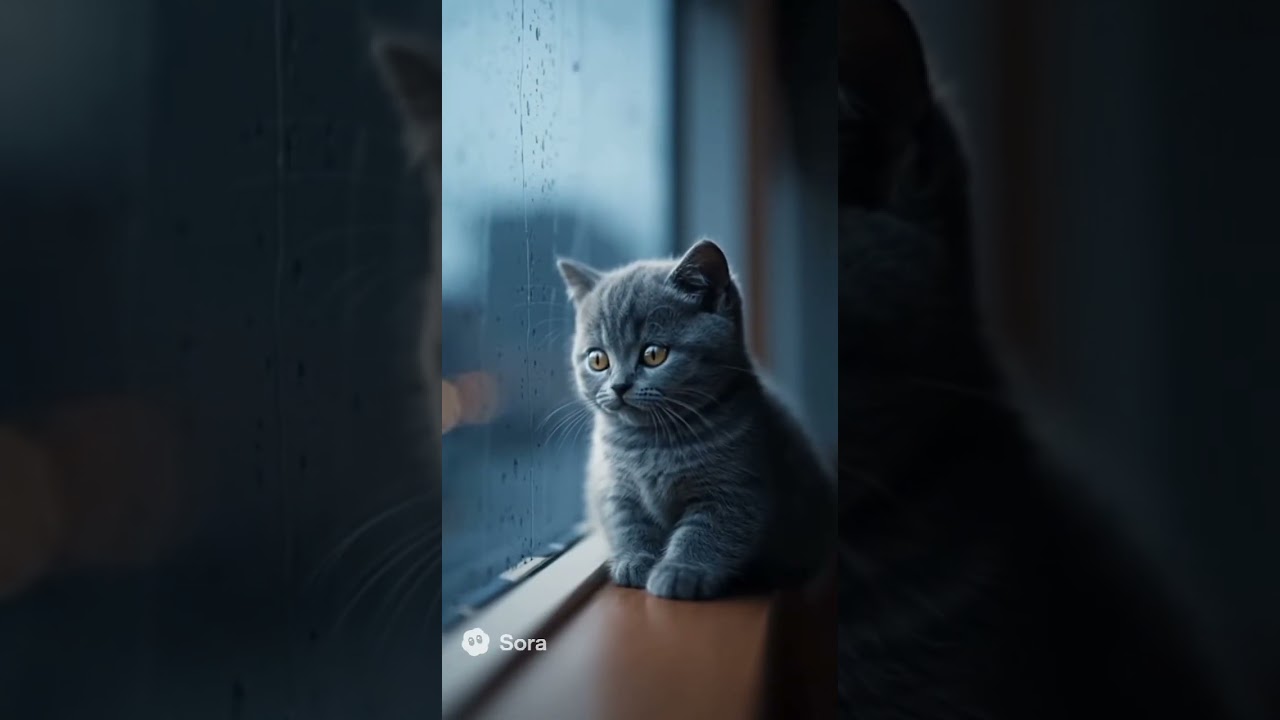 “Kitten Contemplates the Human Condition" 😼💭