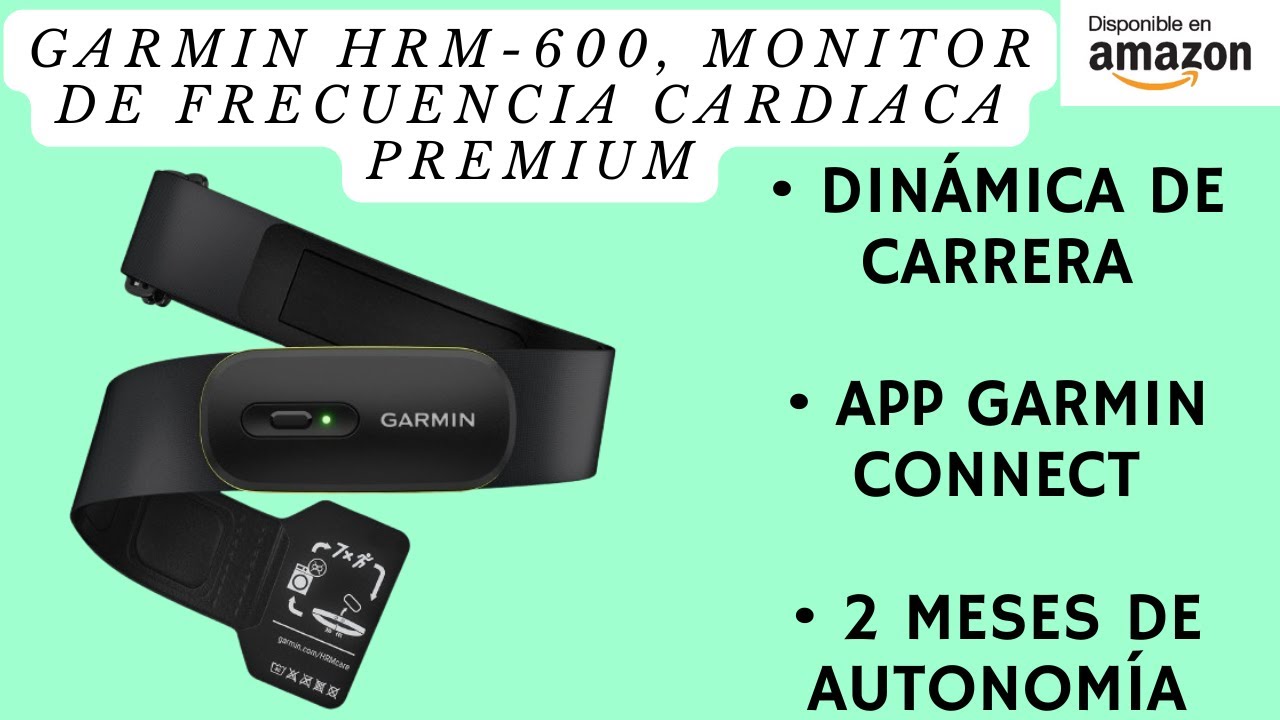 Garmin HRM-600, Monitor de Frecuencia Cardiaca Premium, Datos HRV, Dinámica de Carrera, Pasos