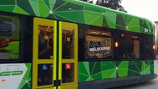 E2 tram 6051 first day in service on route 96 in Melbourne. Bombardier Flexity E Class.