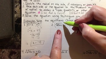 Solving Radical Equations and Inequalities Part 1
