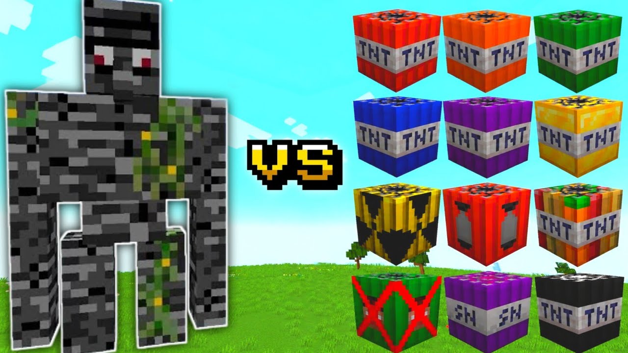 Alpha Mutant Iron Golem vs Different TNT in Minecraft - YouTube