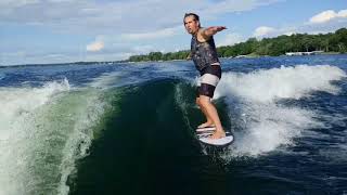 Wakesurfing tips for beginners. Wakesurfing 101 behind a 2020 Centurion Vi24
