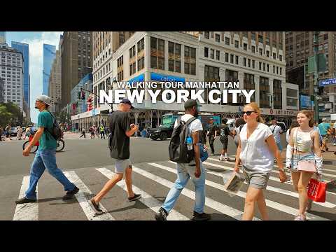NEW YORK CITY WALKING TOUR MANHATTAN Broadway, 6th Avenue, Times Square, 23rd Street, Madison Square