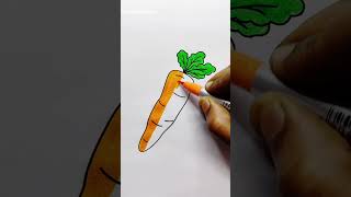 How to draw a carrot – carrot drawing - color drawing - coloring pages painting #drawing #art