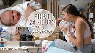 FIRST 24 HOURS WITH A NEWBORN | DAY IN THE LIFE WITH A NEWBORN | RECOVERY & POSTPARTUM BELLY