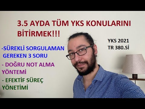 3.5 Ayda Tüm YKS Konularını Bitirmek!!!