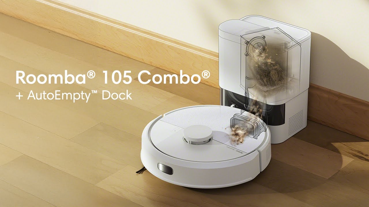Roomba® 105 Combo + AutoEmpty™ Dock - White - YouTube
