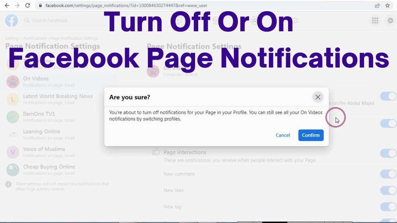 How To Turn Off Or On Facebook Page Notifications (2023)