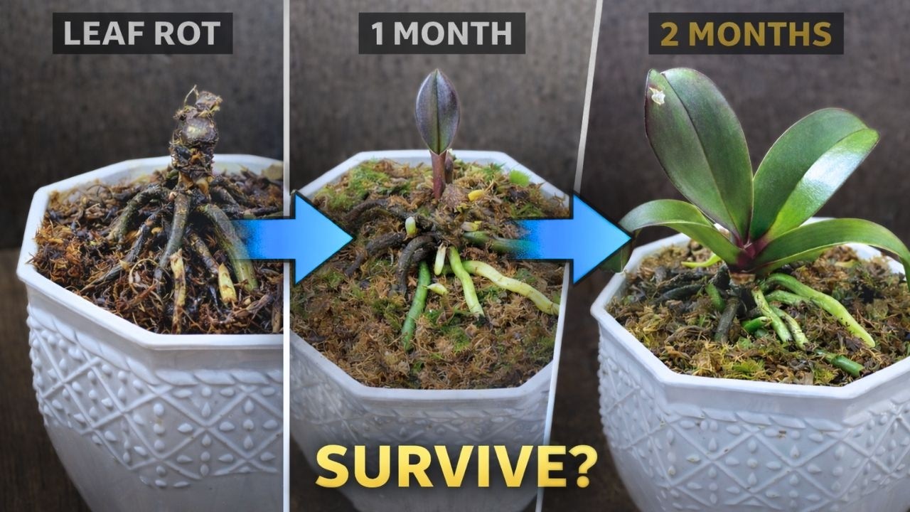 Эта орхидея была сильно поражена грибковой гнилью… Вот как я её оживила.