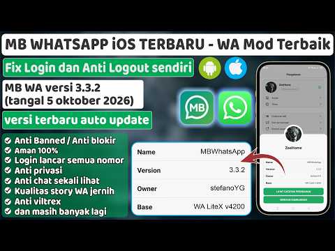 Update MB WhatsApp iOS v3.3.2 Terbaru 2026 ⚡WA Mod Paling Bagus dan Anti Logout