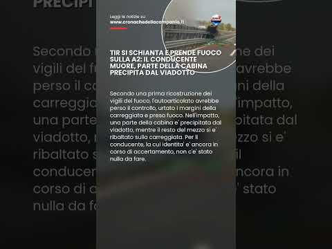 Video Salerno - Un autotrasportatore è morto nel pomeriggio di oggi in un incidente sullautostrada A2…