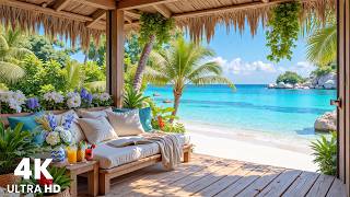 Peaceful Summer Tropical Porch - Soft Piano Music with Ocean Waves for Read, Study & Work screenshot 4