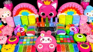 1 Jam ASMR Slime Memuaskan | Pencampuran Slime Pinkfong Dengan Piping Bag & Pelangi |Little Slime #4