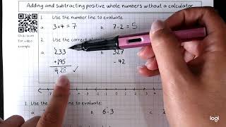 Adding and subtracting using the algorithm and number line