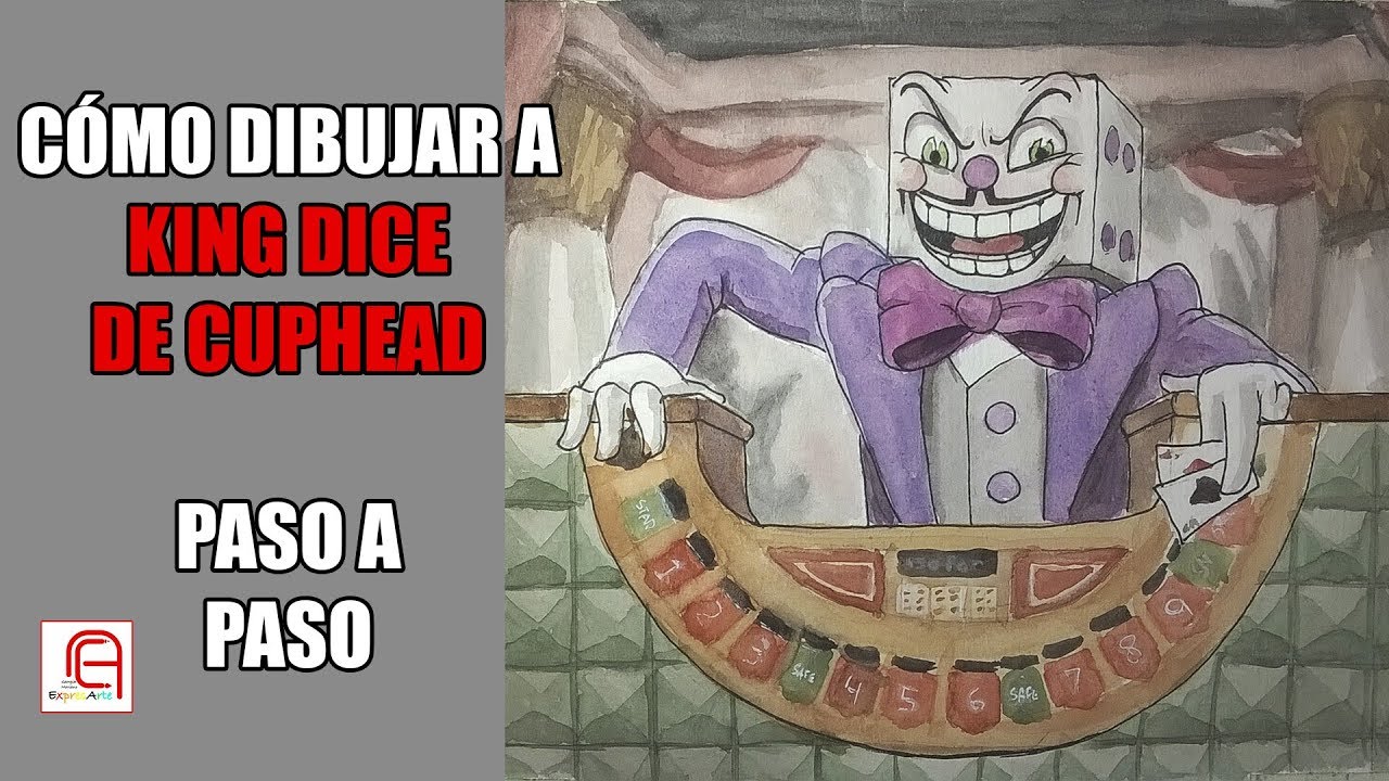 Cómo dibujar a King Dice de Cuphead - How to draw King Dice from Cuphead