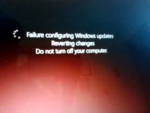 Failure configuring windows 8 problem solved