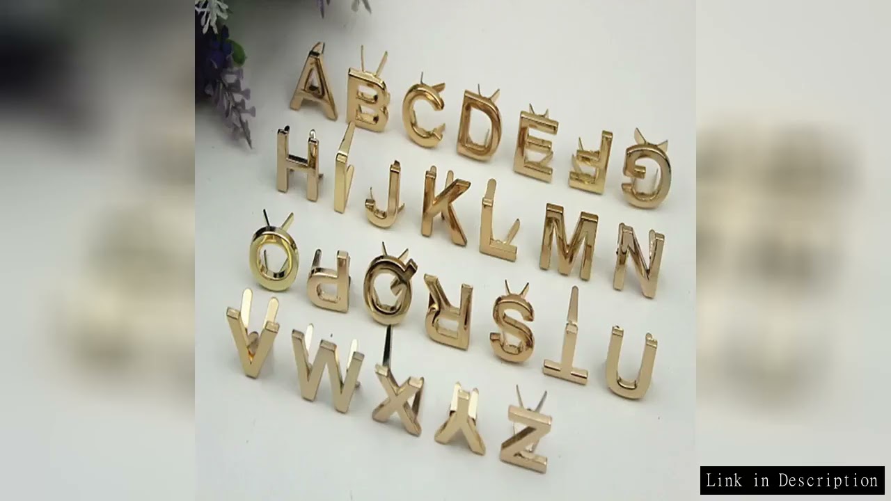5Pcs DIY English 26 Letter Metal Rivets Claw Studs For Bags Clothes Hats Leather Decor Alphabets Cla