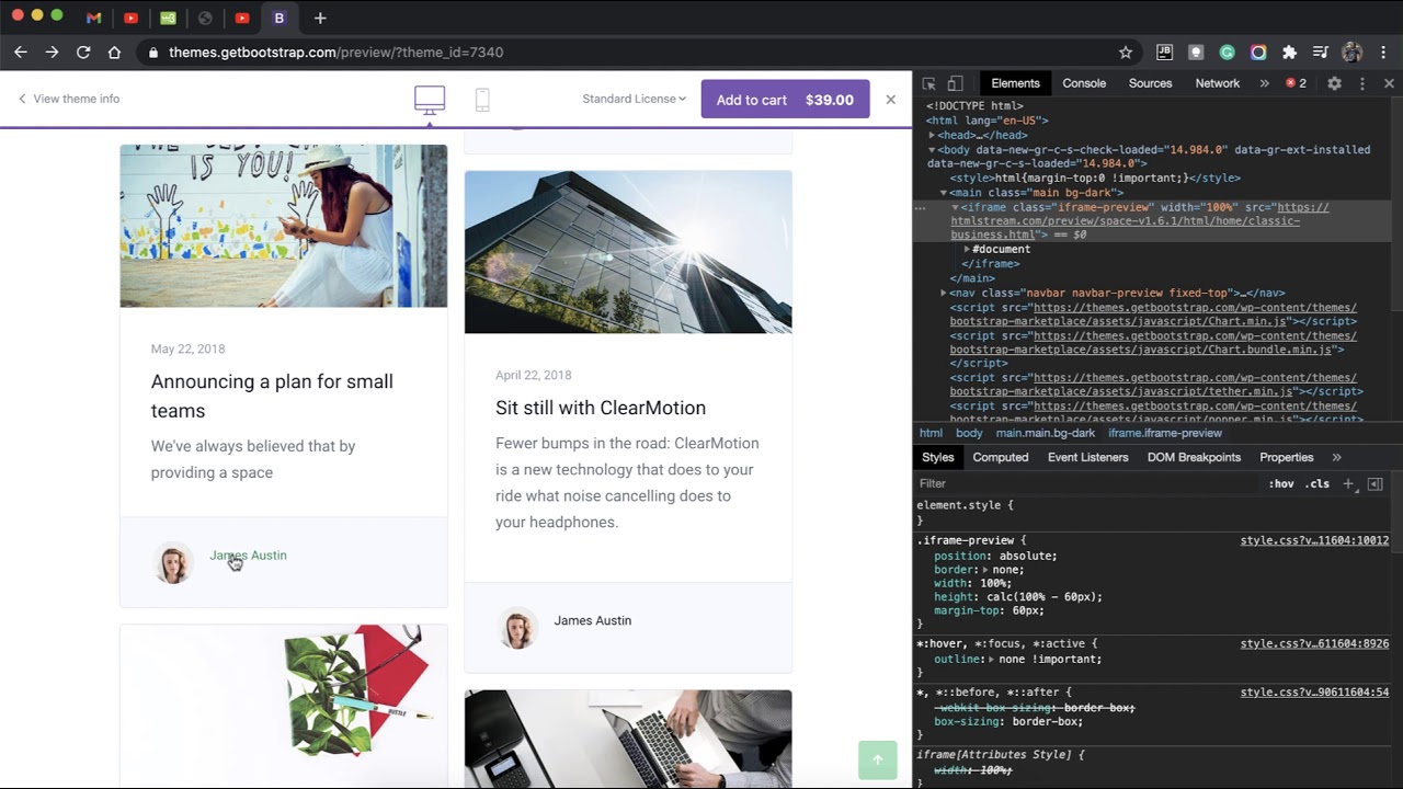 drag drop bootstrap cards design