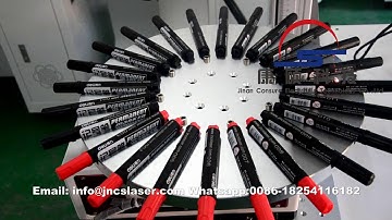 Pen fiber laser marking machine with flat rotate table, serial number fiber laser marking