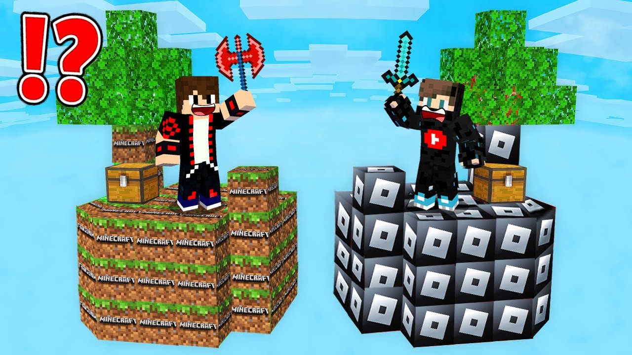 ماين كرافت : حـرب الألعاب المشهورة ولكن جزيرة ماين كرافت ضد روبلوكس !!؟ 🔥😱