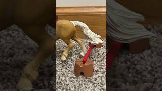 Tack up and ride ruby with me! ❤️💗#jumping #horse #schleich
