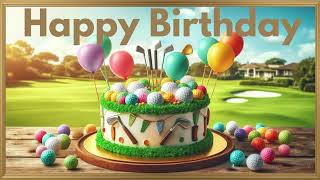 Happy Birthday "Golf" Theme Birthday Cake / 4K / Screensaver / Wallpaper / TV Art / Frame Art