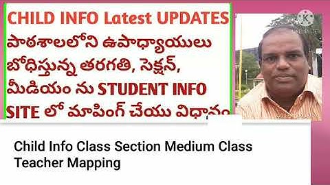 TEACHER MAPPING SECTION, MEDIUM, CLASS -IN CHILD INFO SITE