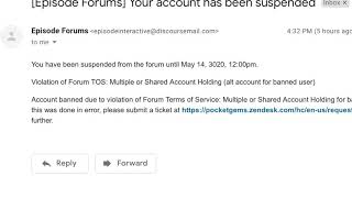 the episode interactive forums being retarded once again