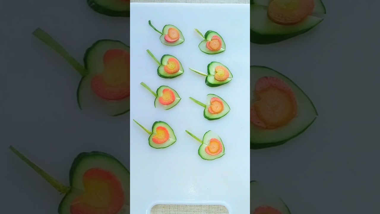 Cucumber cutting skills/Cucumber carving design 