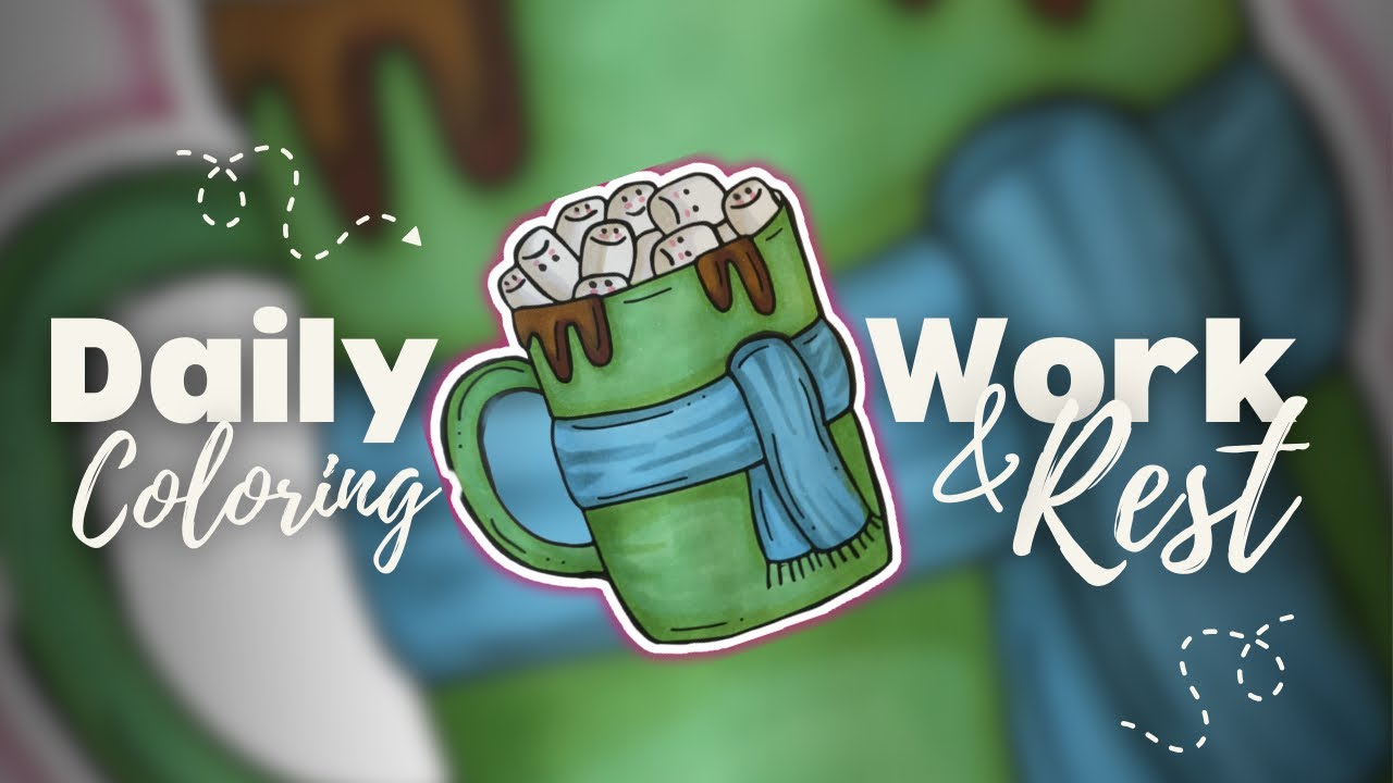 ☕️ Winter cup ASMR 🍵 Cute object Coloring ASMR🧋Doodles colouring 🍓 Coloring to Relax 💁🏻‍♀️